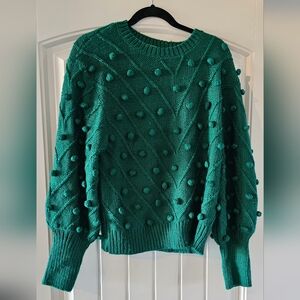 Sugarlips Green Textured Women's Sweater, Size M